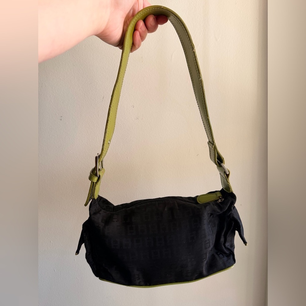 2k Chateau Black Monogram Belt Bag with Olive Strap (Baguette inspo) - Picture 5 of 14